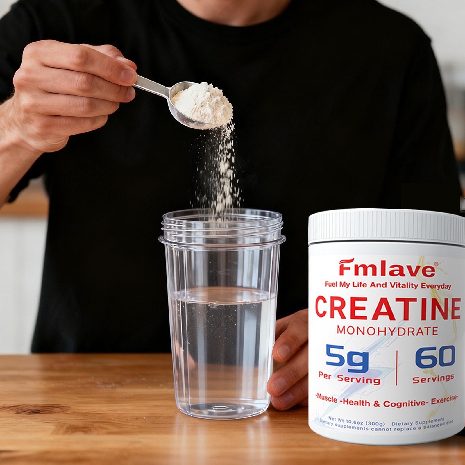 Micronized Creatine Monohydrate Powder, Unflavored, 60 Servings, 300 Grams /Pack