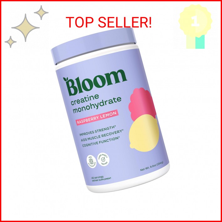 Bloom Nutrition Creatine Monohydrate Powder, 5g Micronized Creatine per Serving,