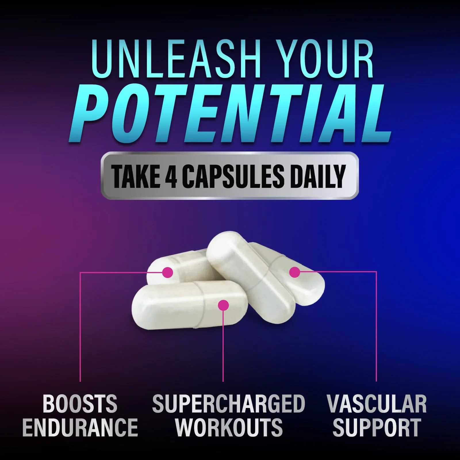 Nitric Oxide Booster 3000mg L-Arginine 3X Extra Strength Capsules