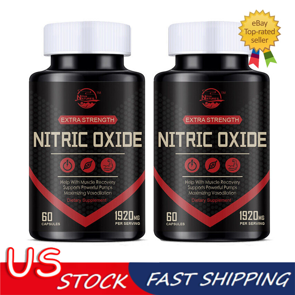 Nitric Oxide Booster L-Arginine, L-Citrulline 1920mg HIGHEST POTENCY 120 Pills