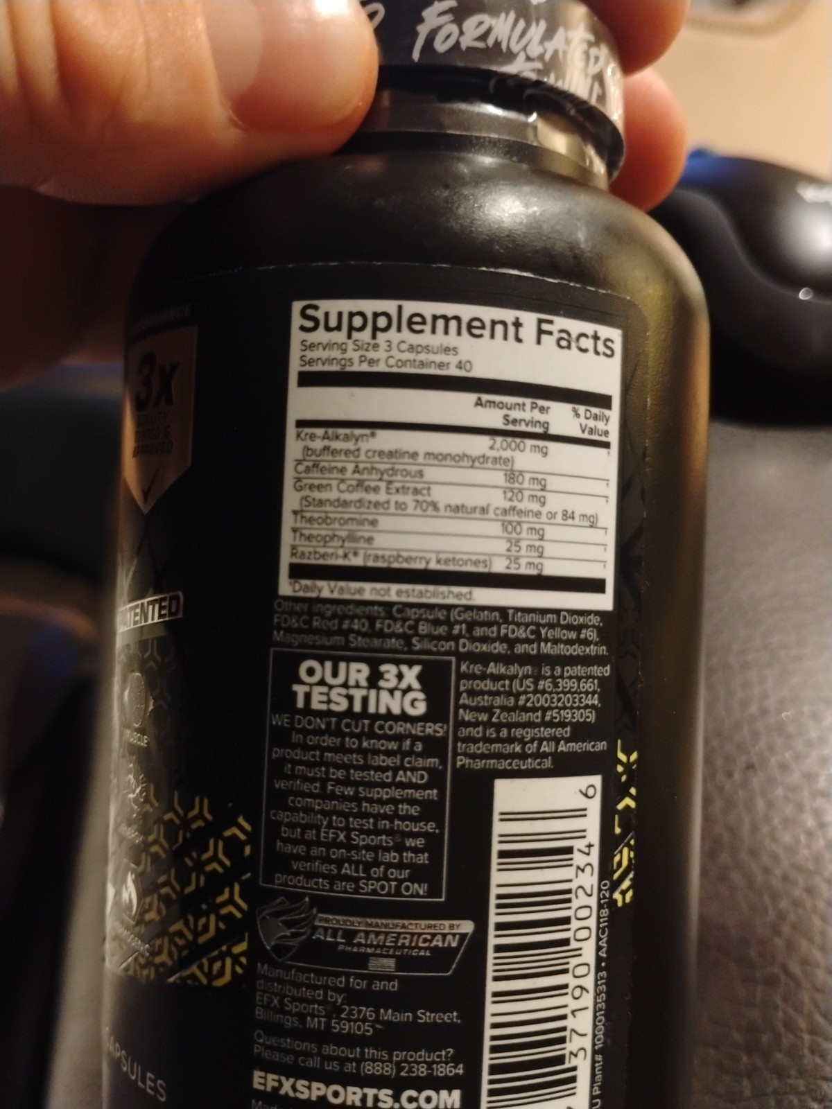 EFX KRE ALKALYN HARDCORE Creatine Thermogenic Fat Loss Energy 120 Capsules New