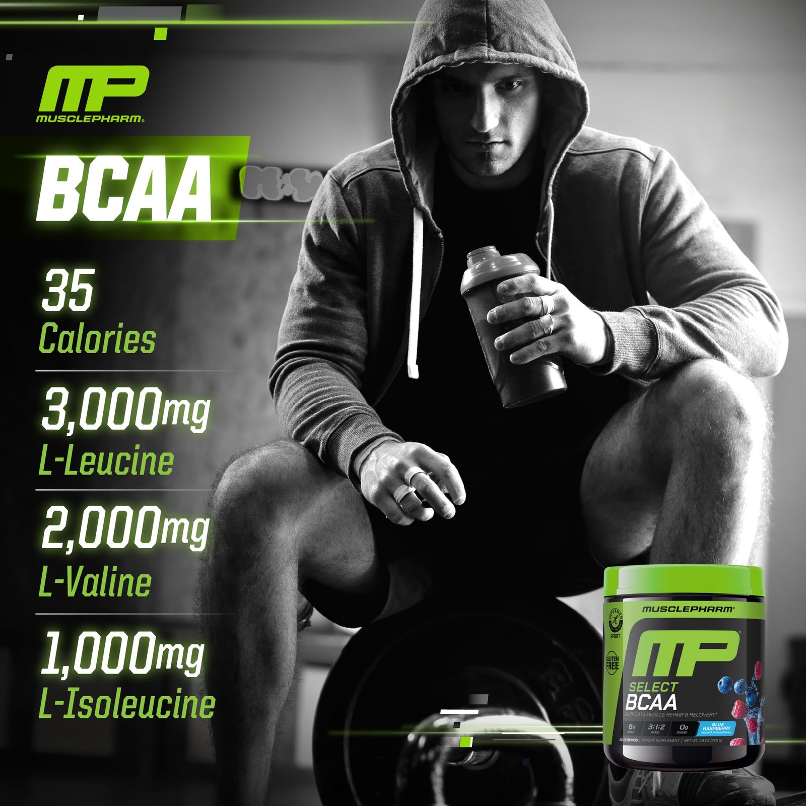 MusclePharm Essentials BCAA Powder, Pre & Post Workout Recovery Drink, Suppor…