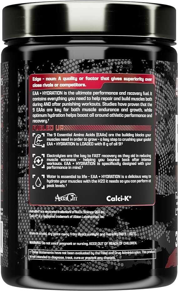 Nutrex Research EAA+ BCAAs Hydration Fruit Punch Powder For Muscle Recovery