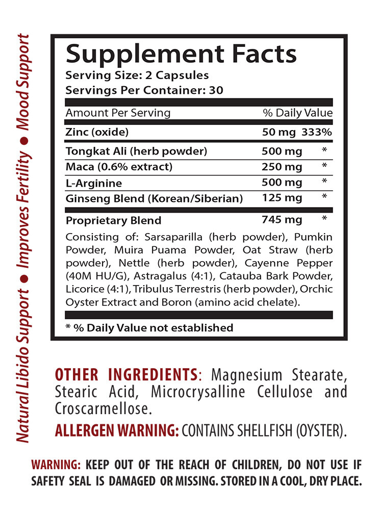 Maca Root Extract – UNLEASH YOUR WOLF – Testosterone Booster – 120 Capsules