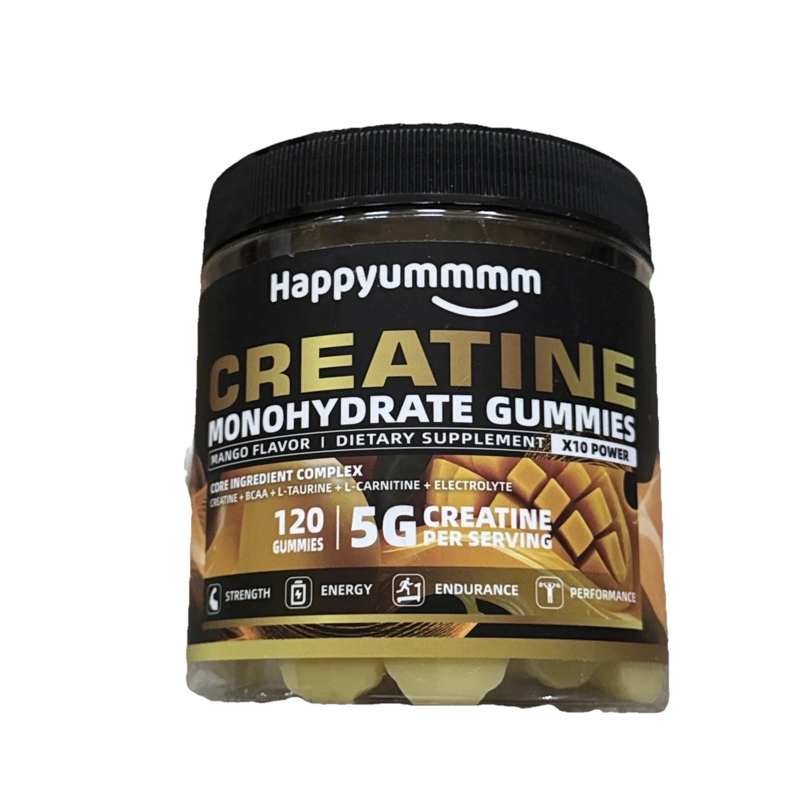 happyummmm creatine Monohydrate gummies- Mango 120 count