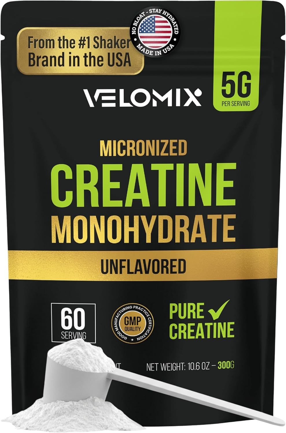 Unflavored Micronized Creatine 5000mg – Easy Mixing for Muscle Growth & Recovery