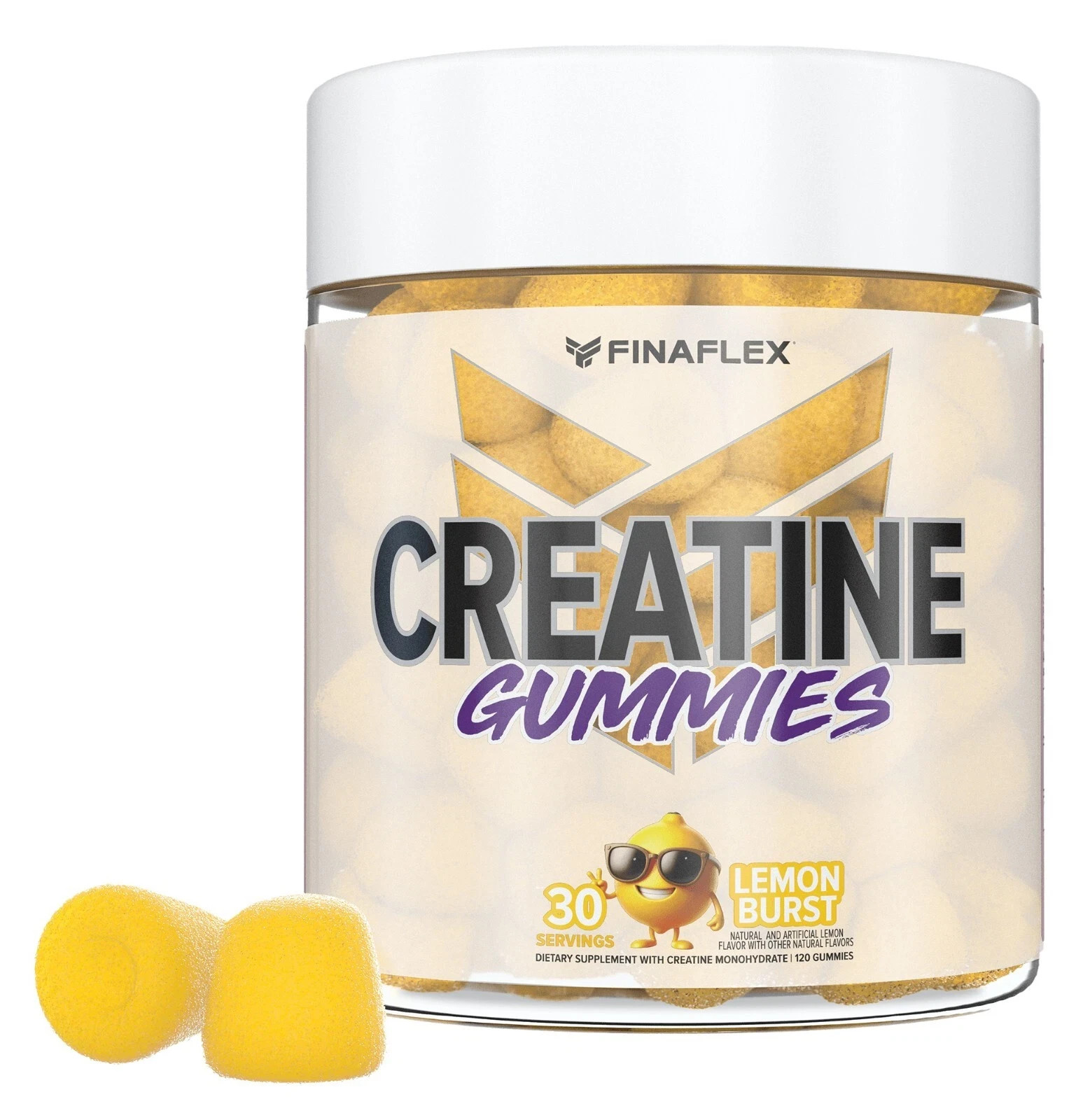 GUMMIES FOR GAINS!!! Finaflex Creatine Mono Gummies For Muscle Growth 30ct Lemon