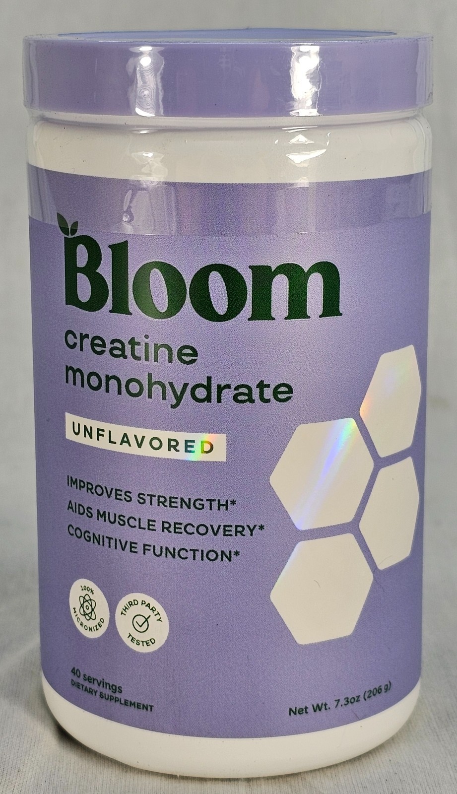 Bloom Nutrition Creatine Monohydrate Vegan Supplement Powder Unflavored 40 Servs