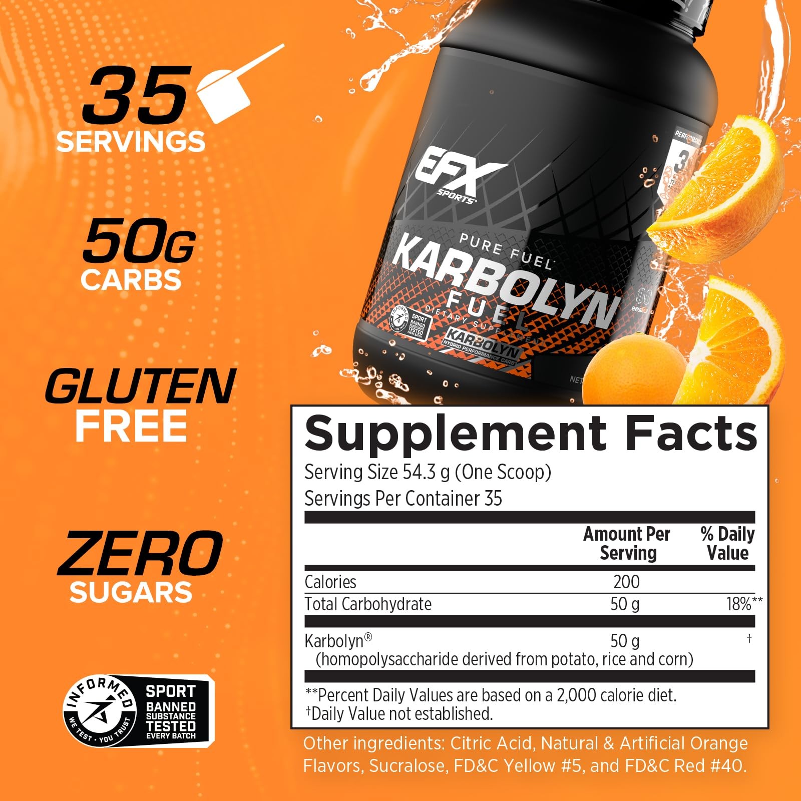 EFX Sports Karbolyn Fuel | FastAbsorbing Carbohydrate Powder | Carb Load, Sus…