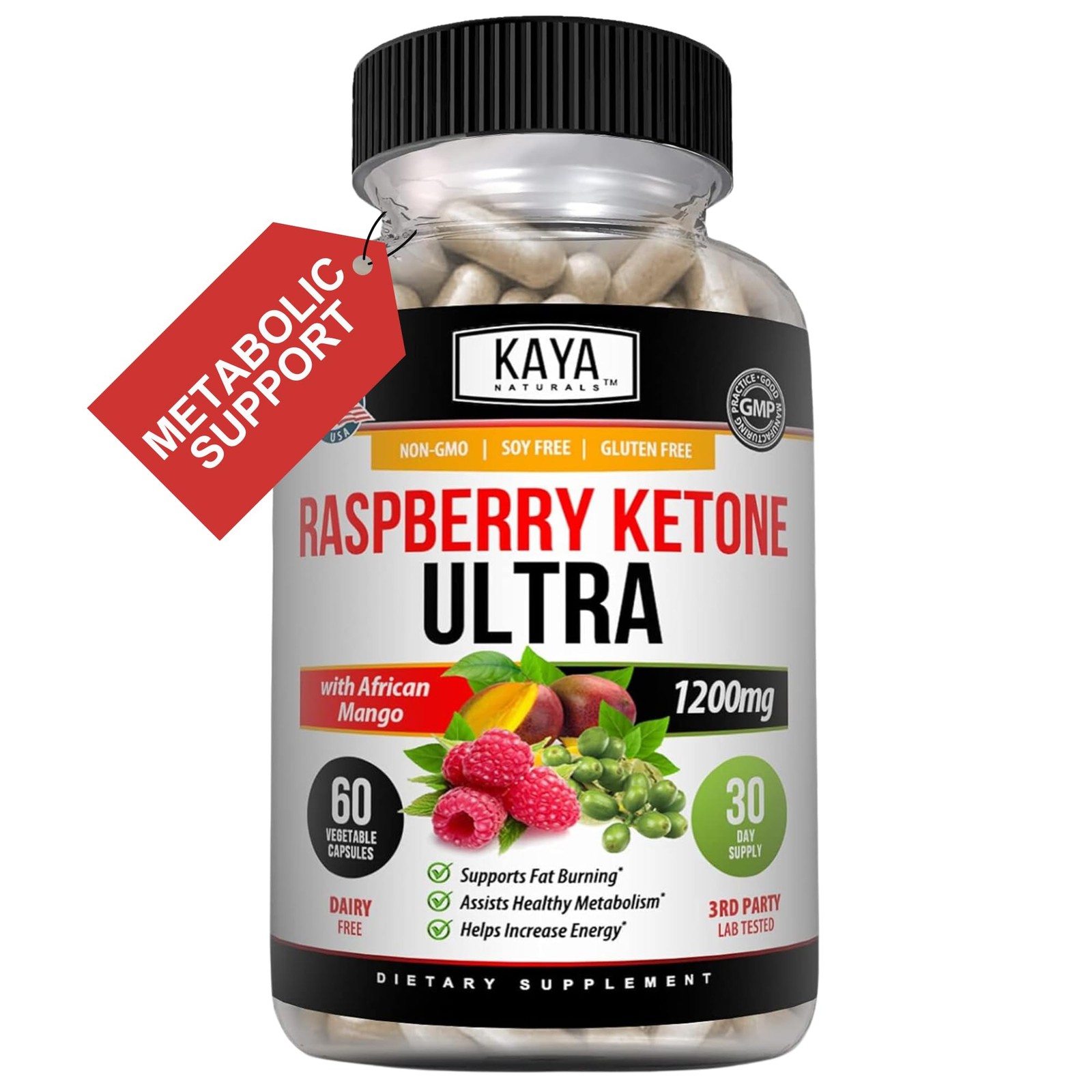 Kaya Naturals Keto Diet Raspberry Ketone – Weight Loss 60 Count (Pack of 1)