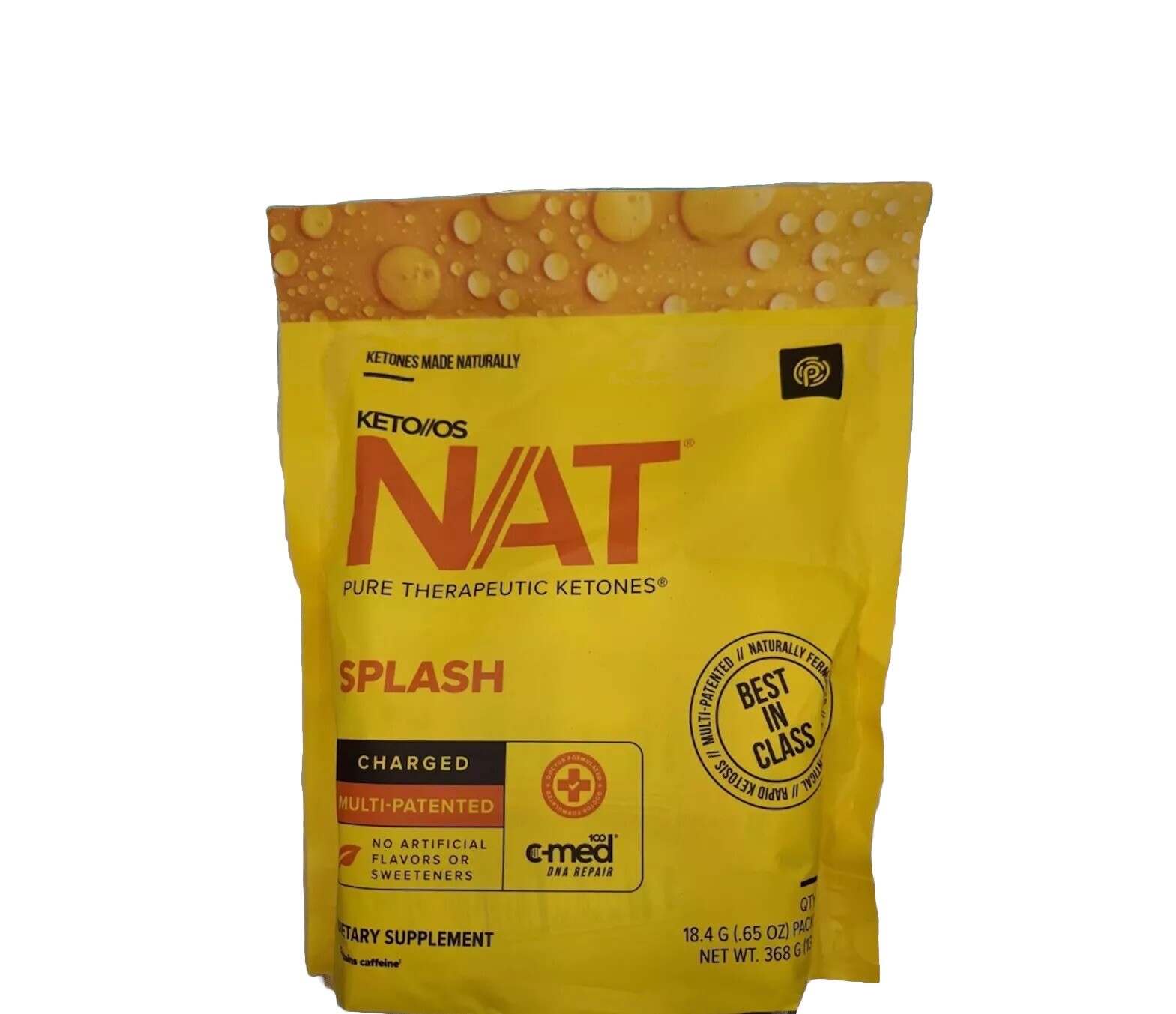 PRUVIT ketone drink Keto Nat SPLASH Charged. 20 PK Free Shipping