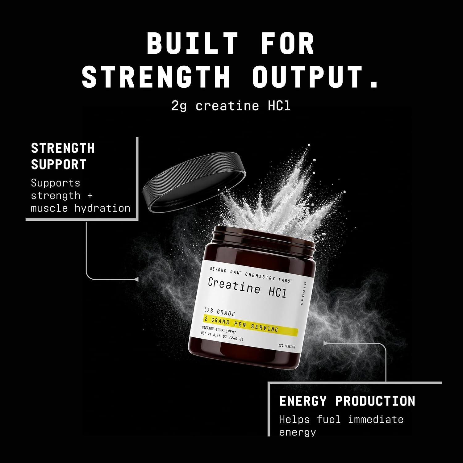 Science-Backed Creatine HCl Powder, Lab Grade, for Muscle Strength and Growth…