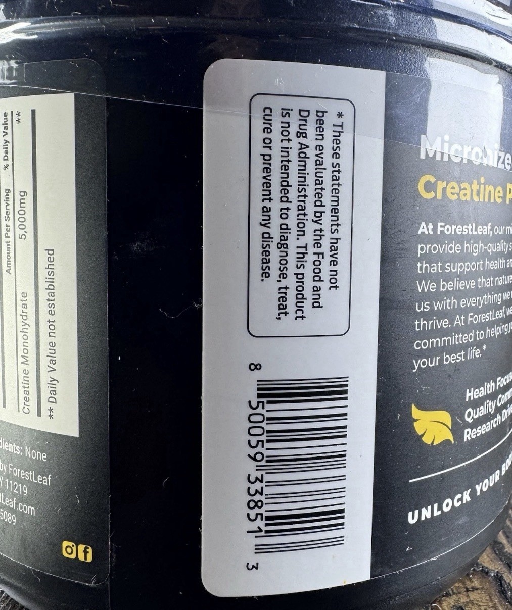 Forest Leaf Pure Micronized Powder Creatine – Strength & Energy – 100 servings