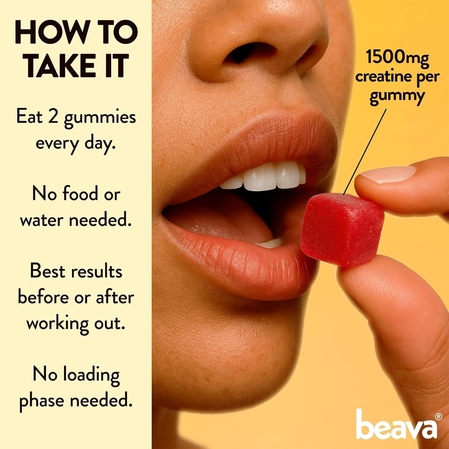 Beava Creatine Monohydrate Gummies – Vegan Creatine Chews | 30 Servings