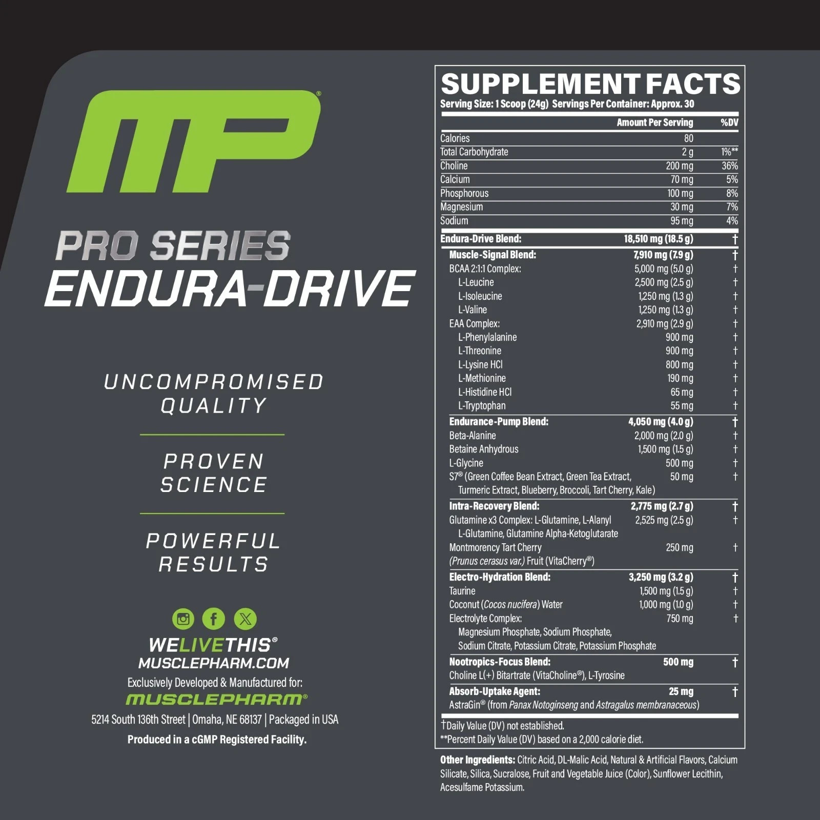 Muscle Pharm Pro Series Endura-Drive Amino Acid Complex – Cherry Limeade Flavor