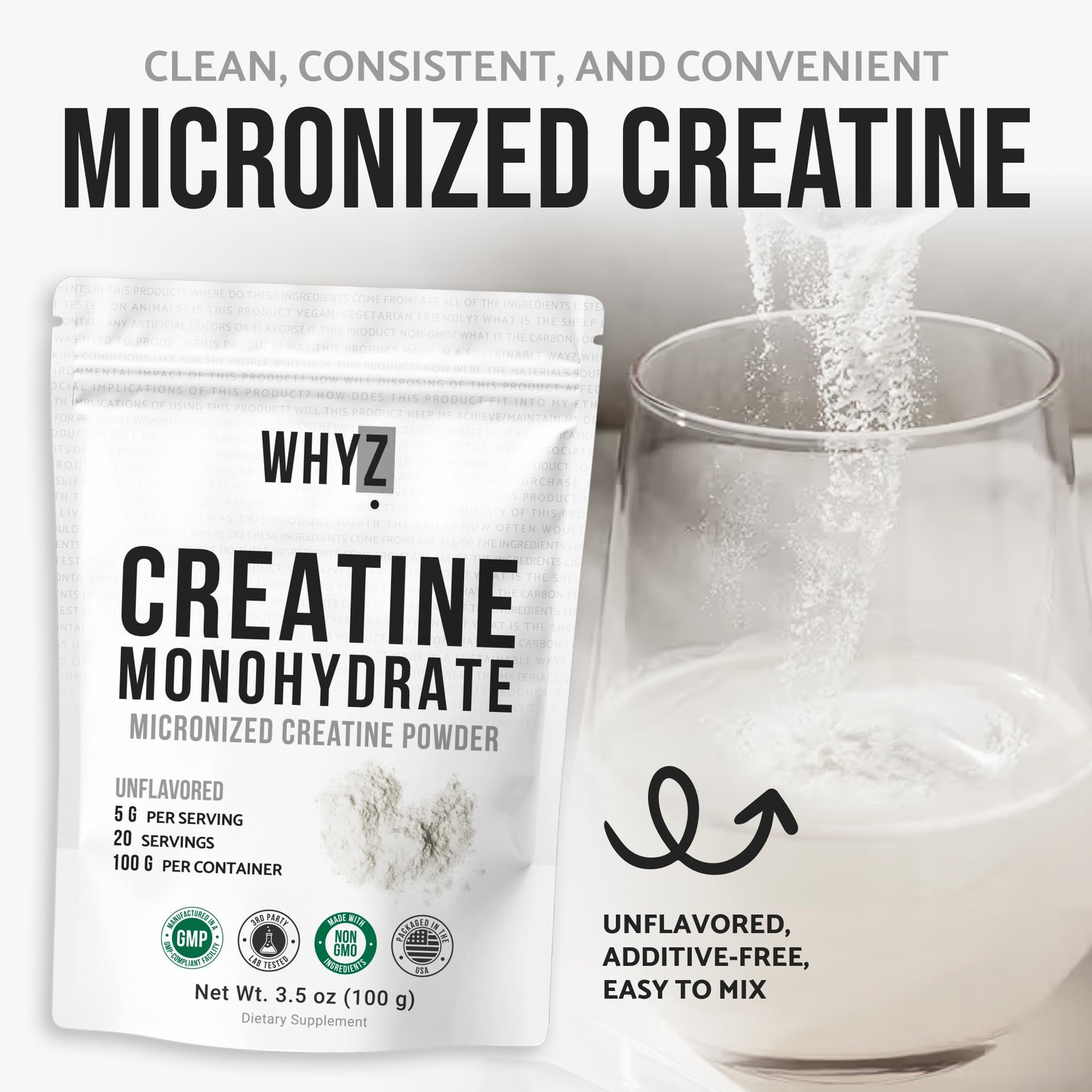 Creatine Monohydrate Powder, Micronized, Unflavored Creatine for Men & Women,…