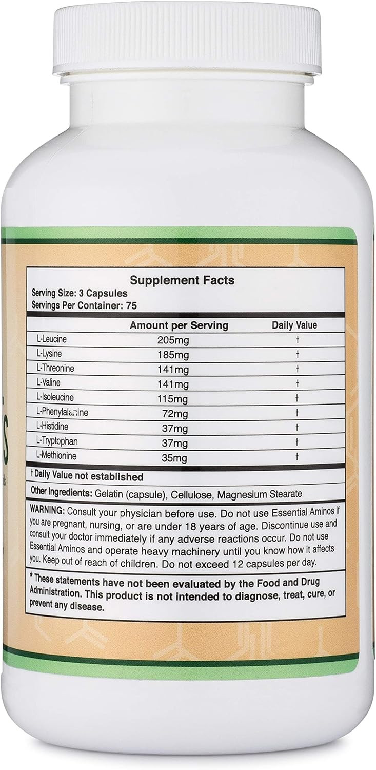 Essential Amino Acids Eaa And Bcaas Supplement 225 Count For Muscle Recovery