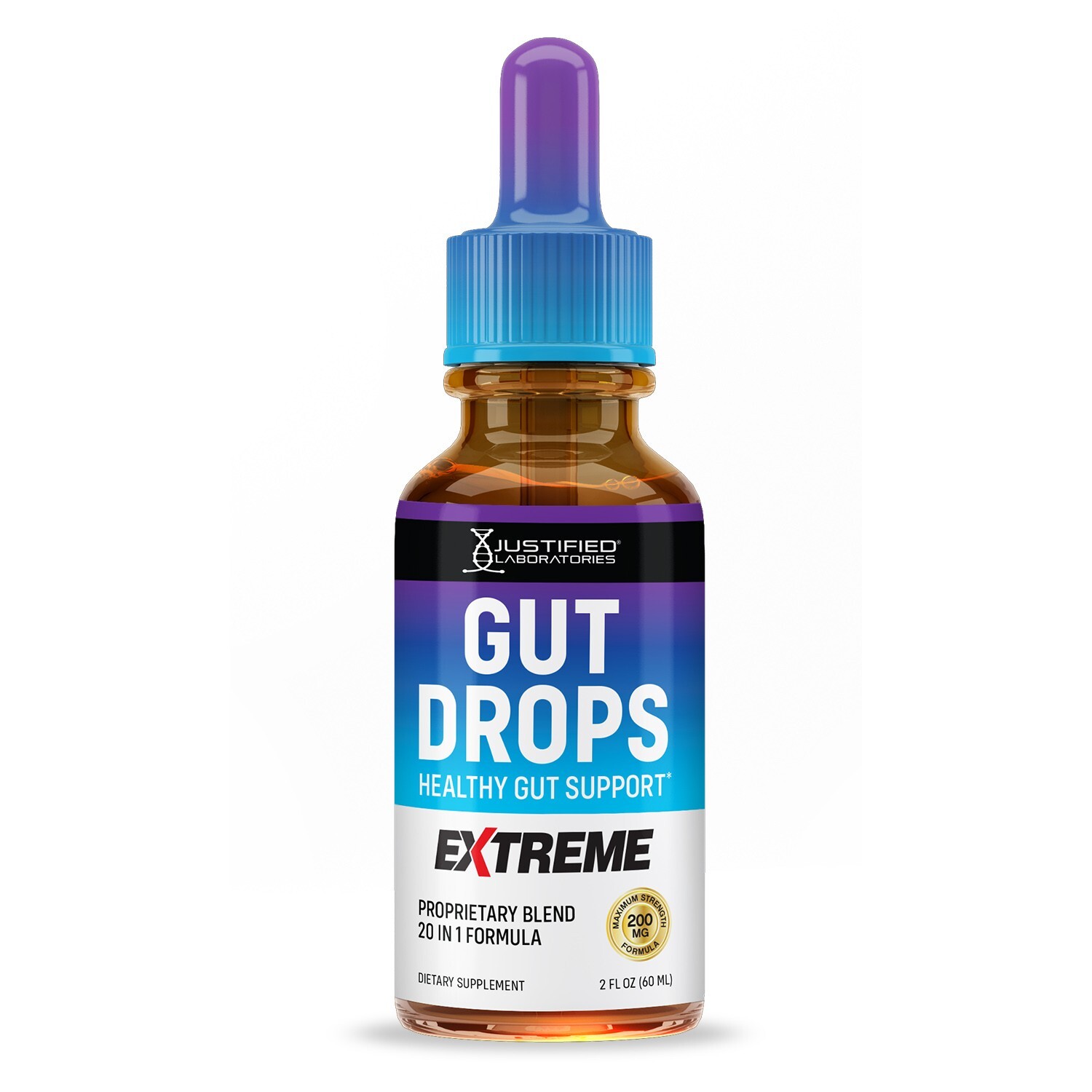 Gut Drops Extreme 200MG Healthy Gut Support 20-in-1 Proprietary Blend 3 Pack