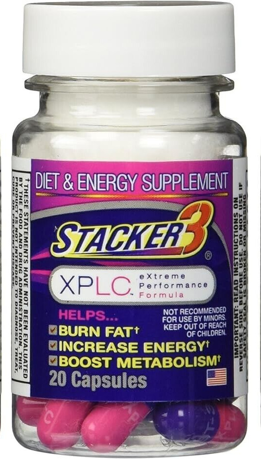 One 20ct Stacker 3 XPLC Bottle Dietary Supplement Weight Loss 20 Pills Total