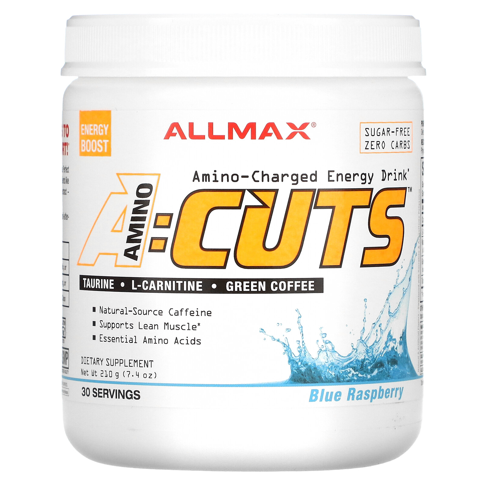 ACUTS™, Amino-Charged Energy Drink, Blue Raspberry, 7.4 oz (210 g)