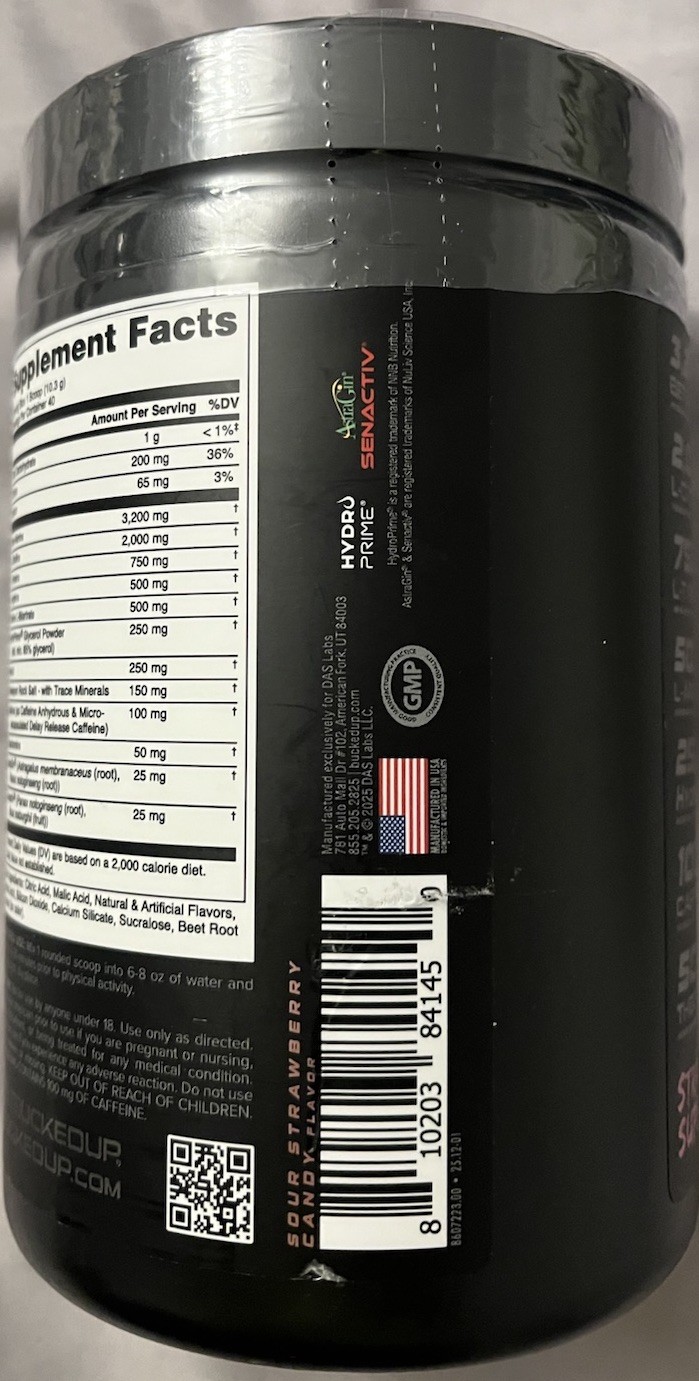 BUCKED UP OVERTIME MAX PRE-WORKOUT STRAWBERRY SUPER SETS 40 SERVINGS -EXP. 08/27