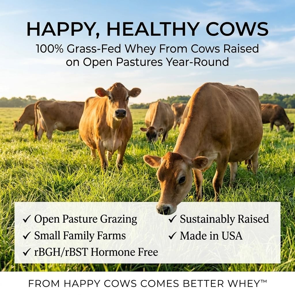 Raw Organic Whey Protein Powder, Grass Fed, Unflavored – 1 Ingredient, No Add…