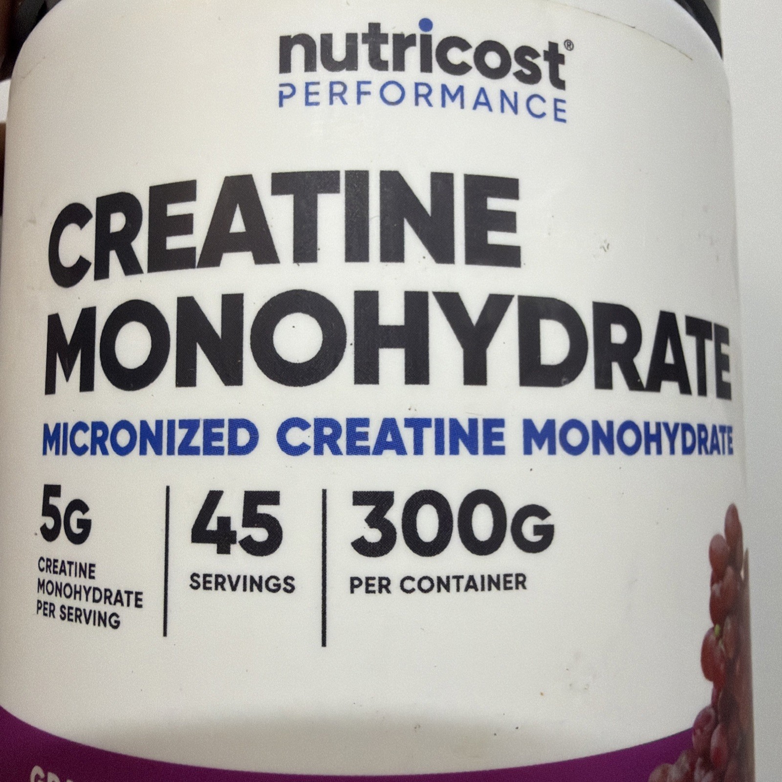 Creatine Monohydrate Powder Grape (300G, 45 Servings) | Amino Acid Supplement fo