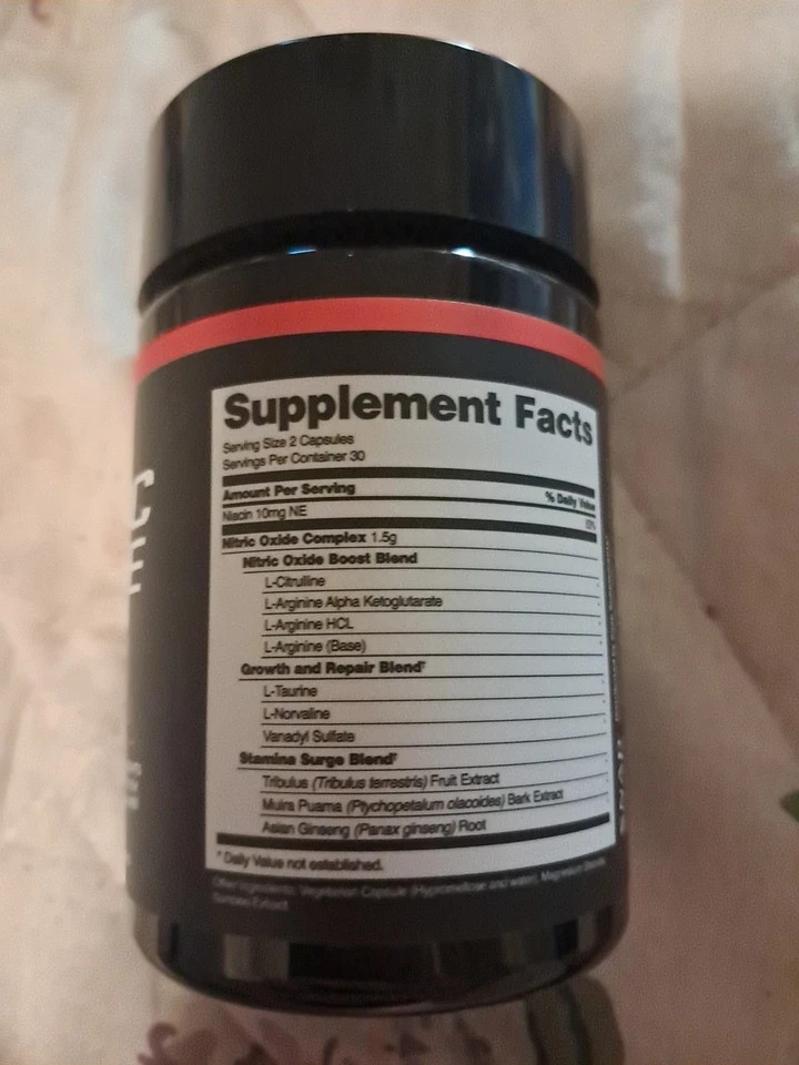 Snap Supplements Nitric Oxide Enhanceer Pre Workout, Muscle Builder 60 Capsules