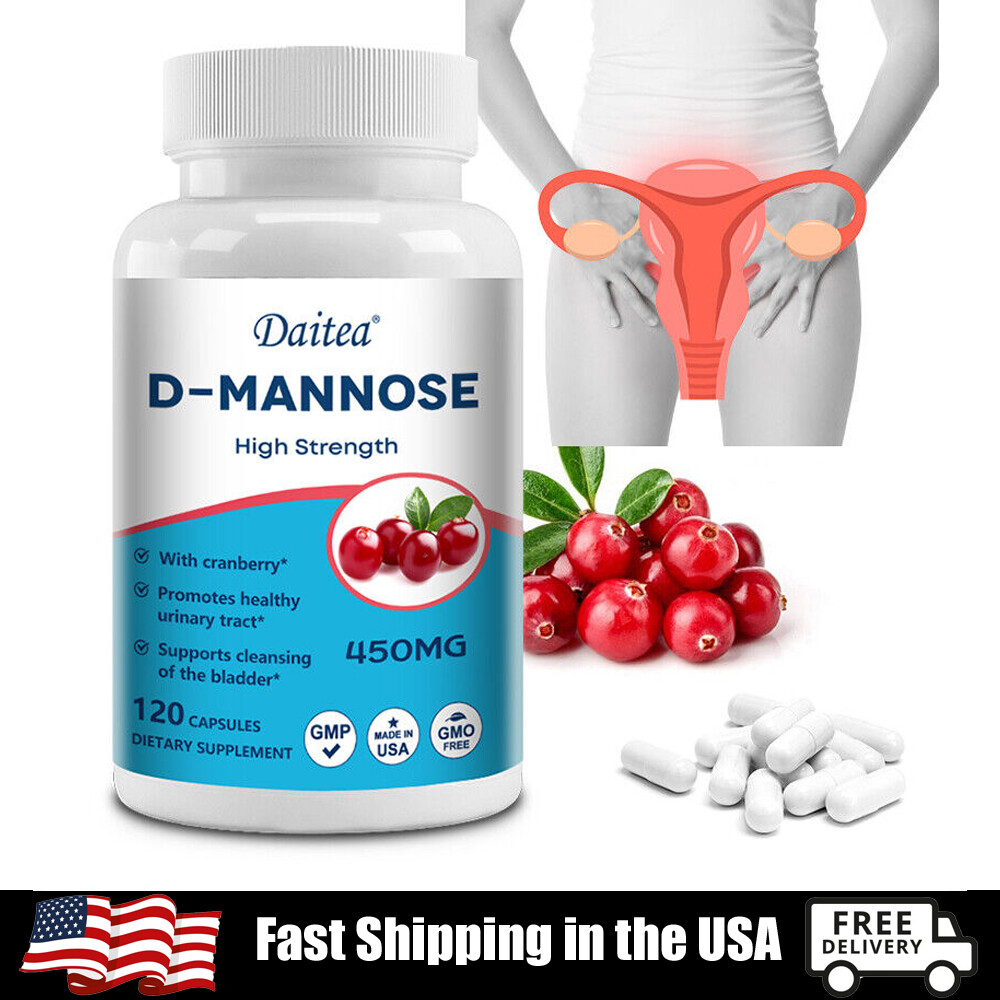 D-Mannose with Cranberry for Super Natural Urinary Health Support 120 Caps