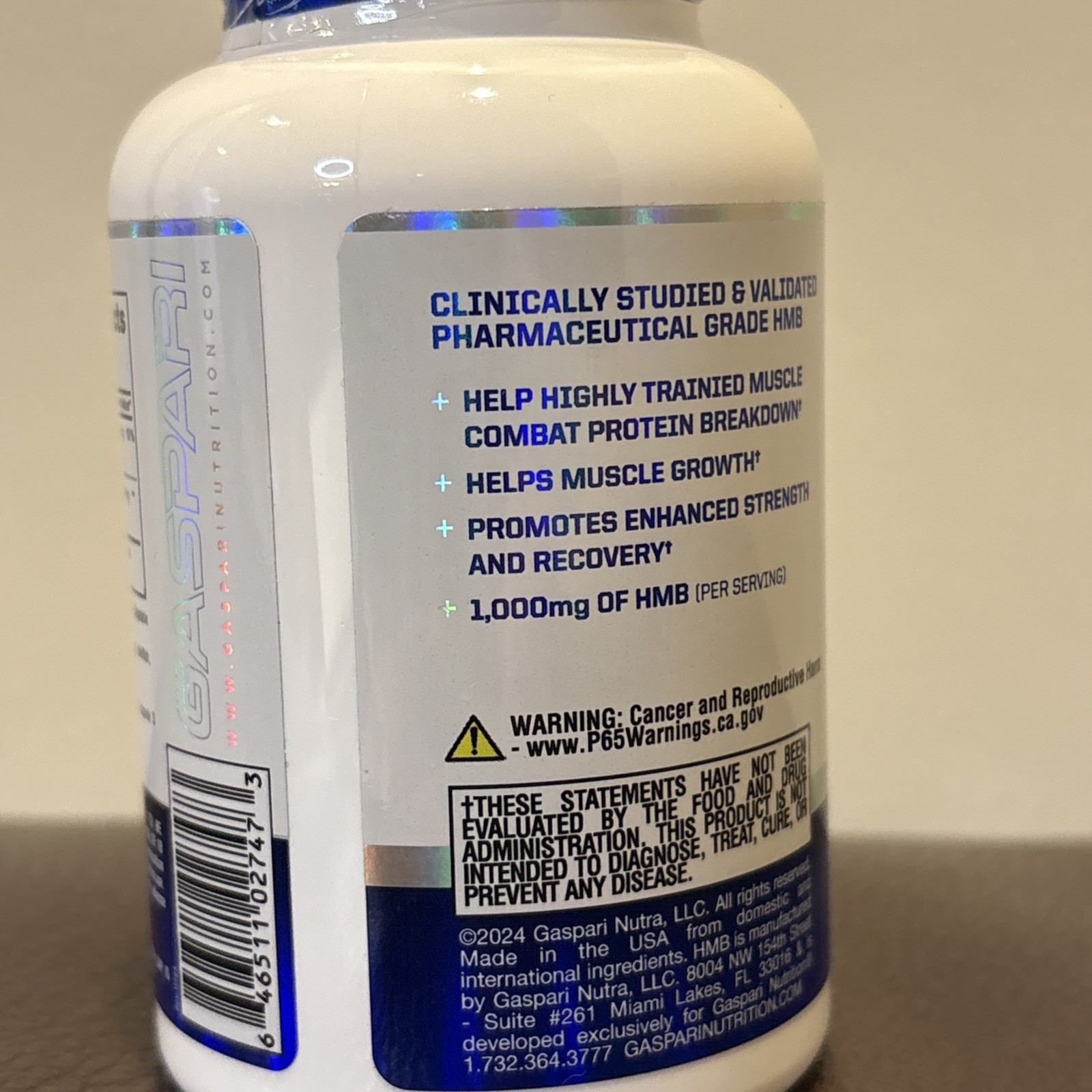 GASPARI NUTRITION HMB Pure Beta-Hydroxy Beta-Methylbutyrate Muscle Growth 90 Srv