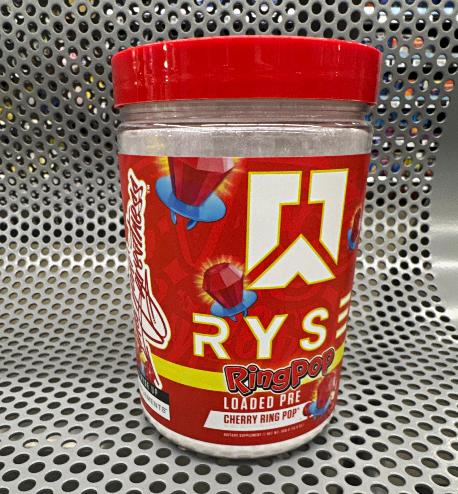 RYSE Loaded Pre-Workout Powder Cherry Ring Pop Caffeine 25 Servings