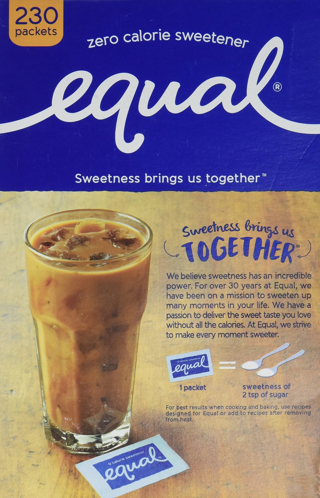 Equal 0 Calories Sweetener 230 Count 8.1 Ounce (Pack of 1), Multicolor