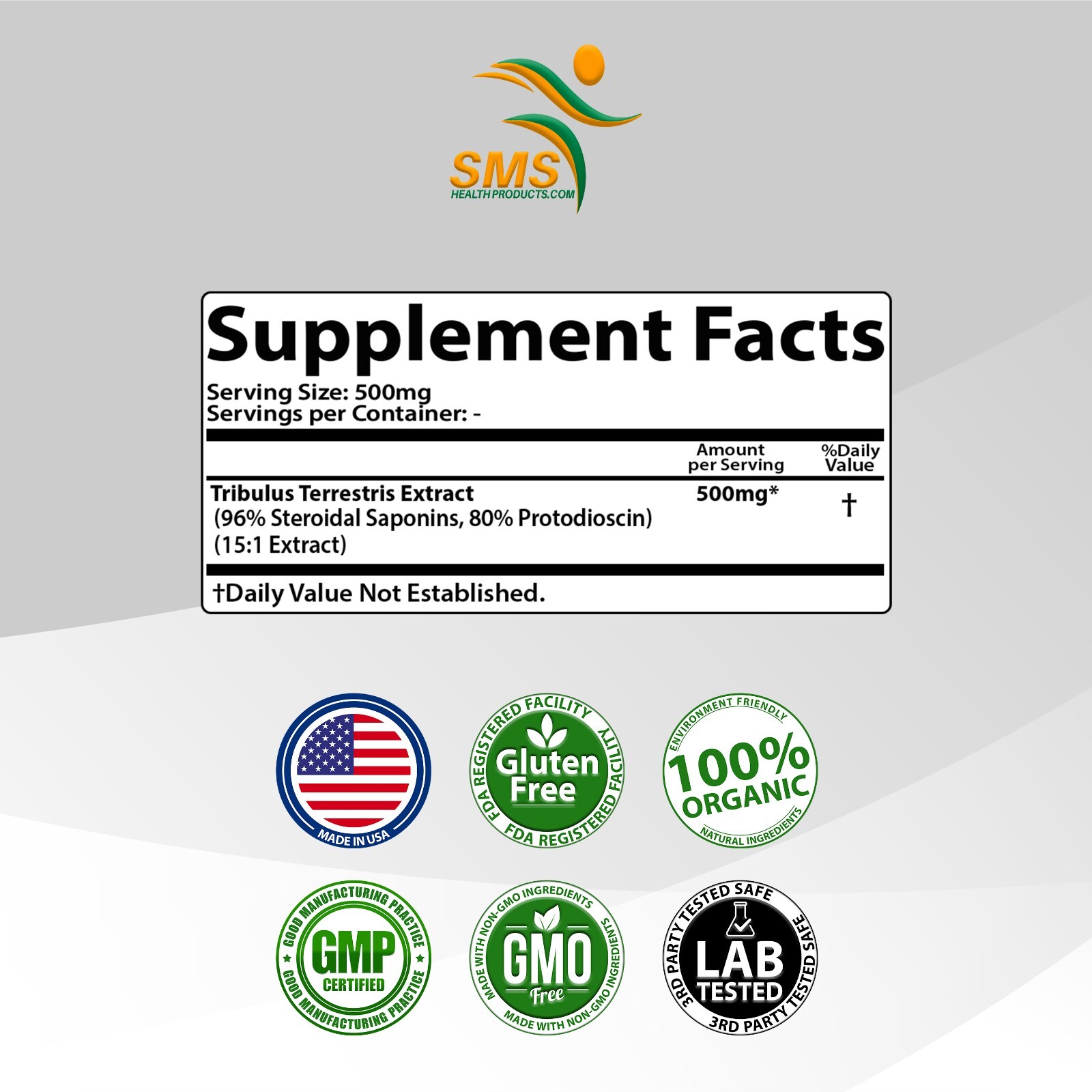 Tribulus Terrestris Test Booster, Energy Boost 96% Saponin Organic 100g Powder