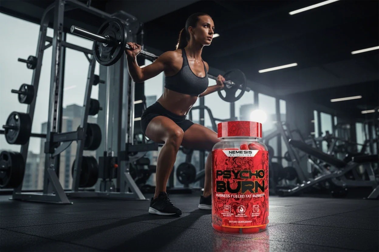PSYCHO BURN High Stim Fat Burner Nootropic Pre-Workout Nemesis Nutrition. ￼