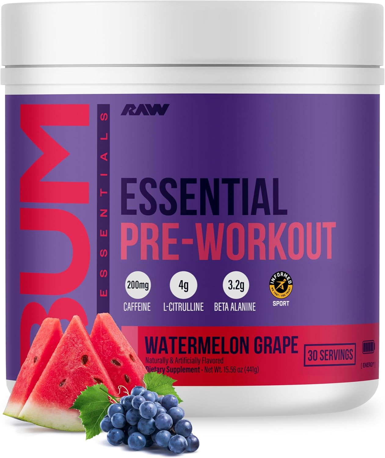 Essential Pre-Workout Powder (Watermelon Grape) – Chris Bumstead Sports Nutri…