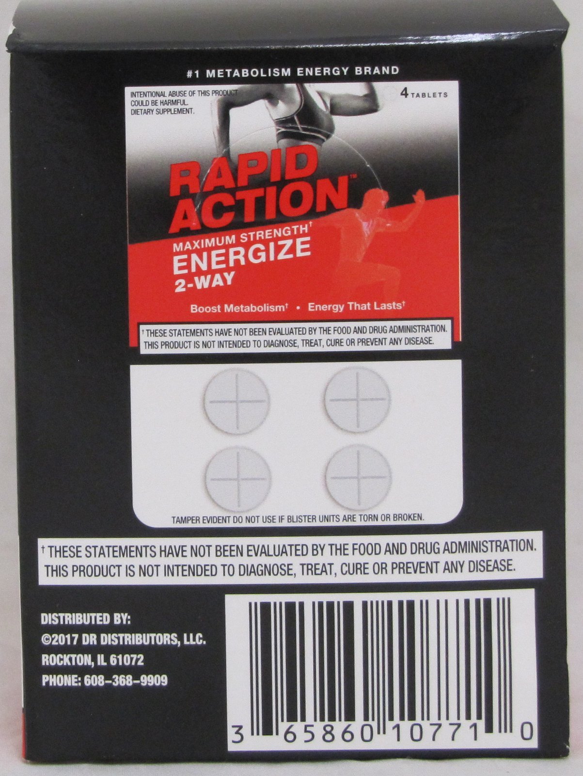Rapid Action Energize 2 Way Lasting Energy Boost Metabolism 24 Packs 96 Pills