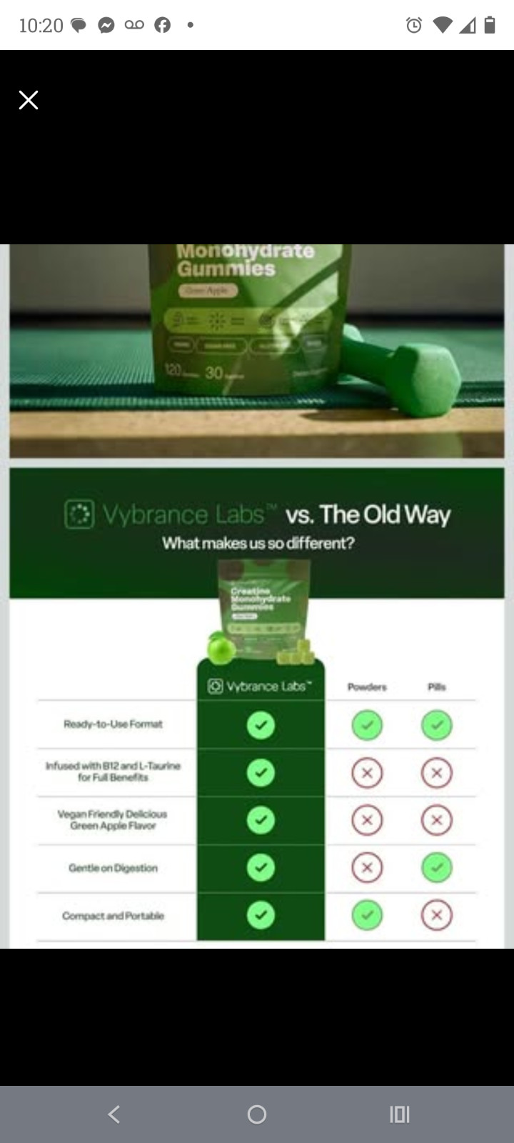 VYBRANCE LABS 3-in-1 Creatine Monohydrate Gummies | 5g Creatine + Taurine + Vita