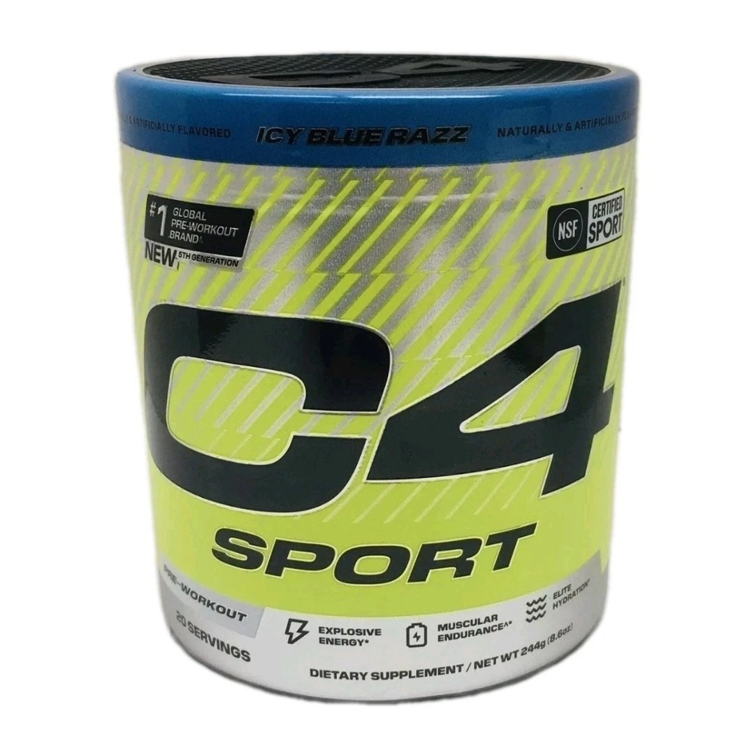 C4 Sport Pre-Workout – Icy Blue Razz – Size: 8.6 oz