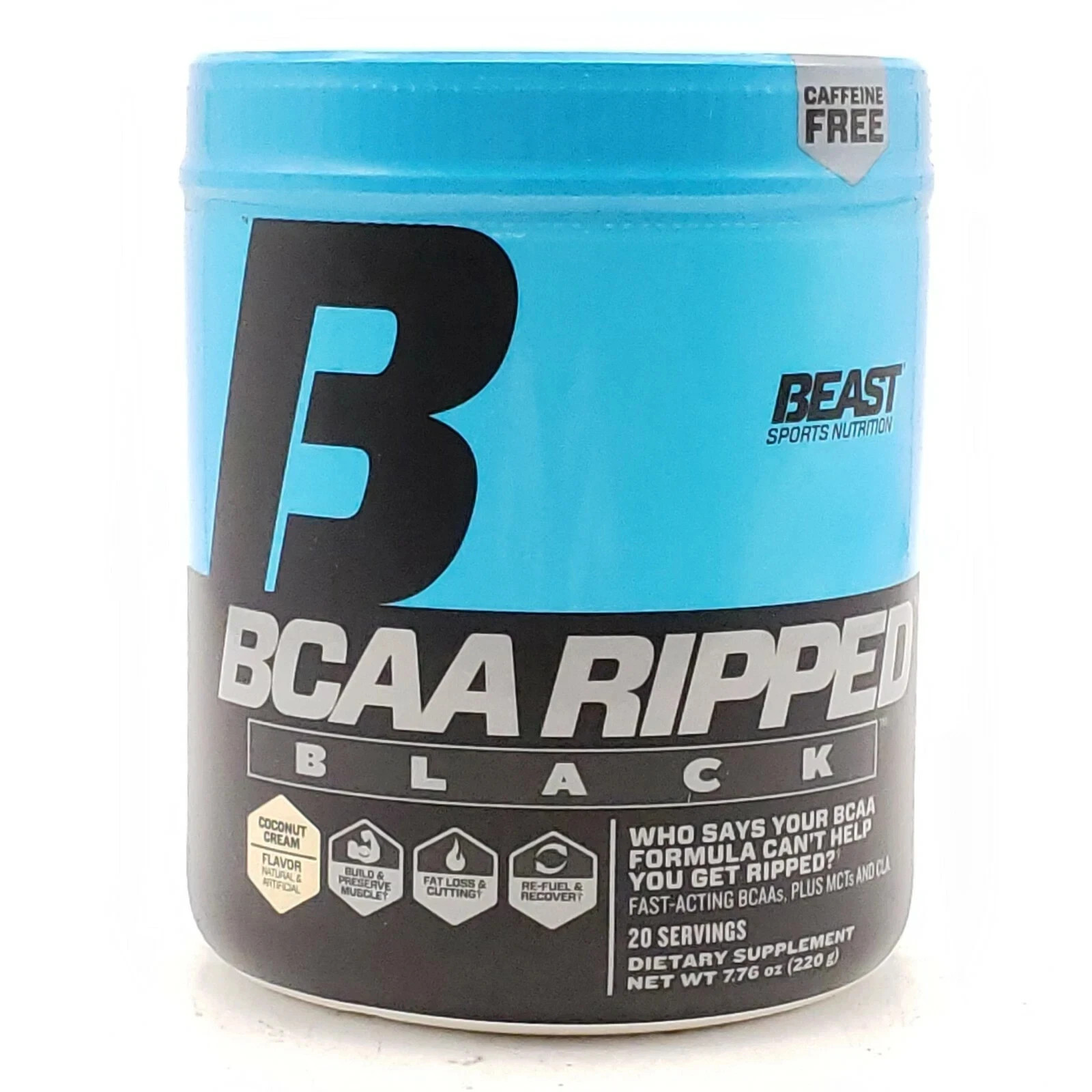 Beast Sports Nutrition BCAA Ripped Black Coconut Cream – Caffiene Free