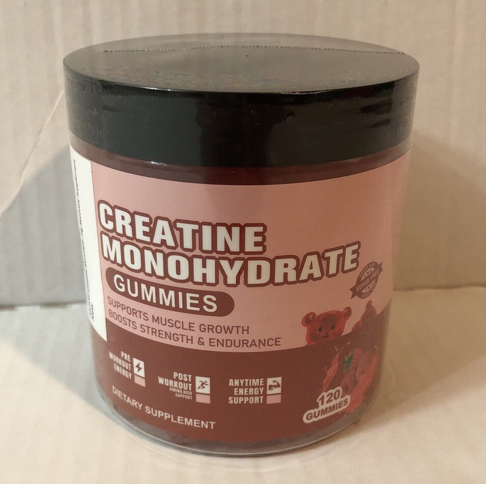 Creatine Monohydrate Gummies for Men & Women Muscle Growth 12/26