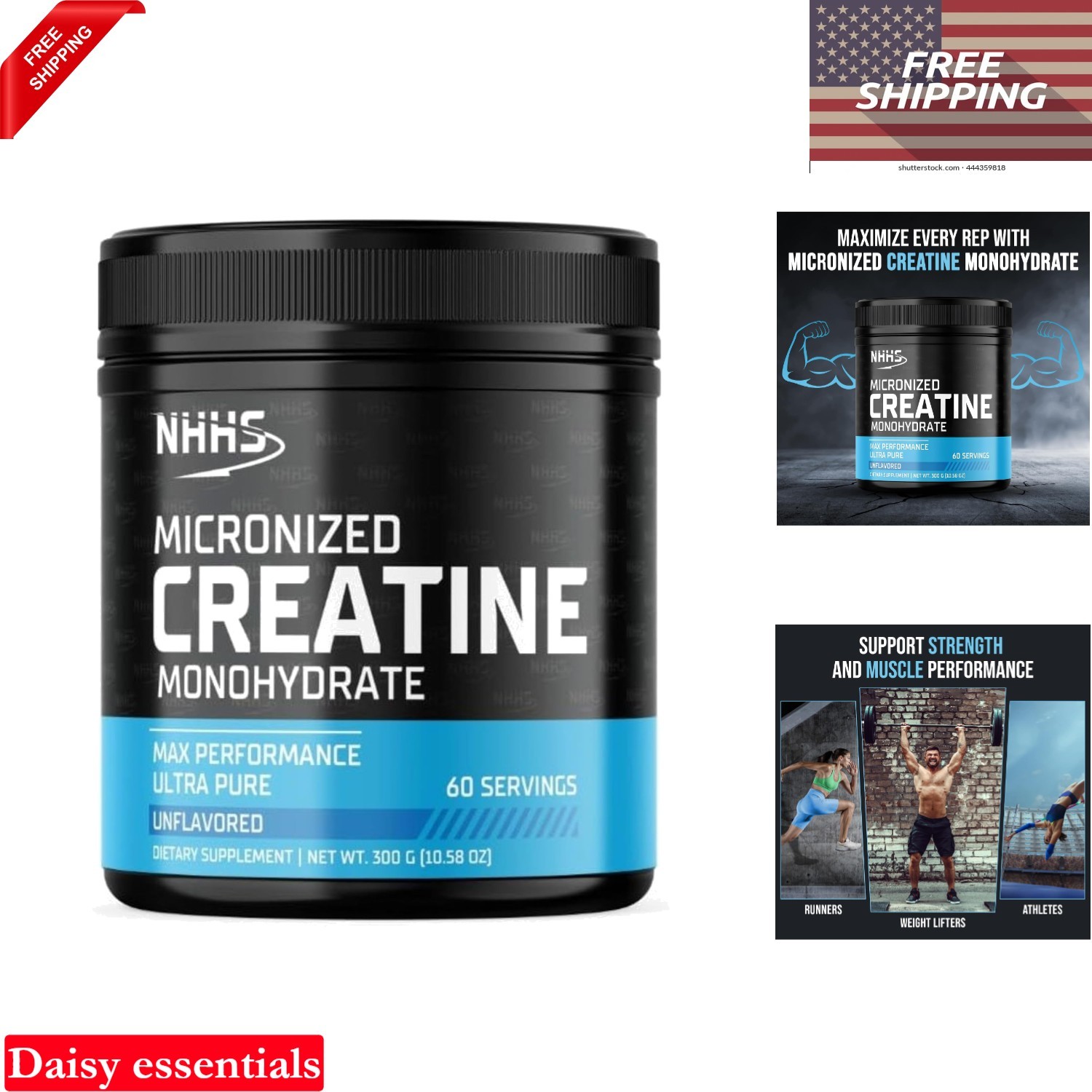 Micronized Creatine Monohydrate Powder 60 Servings Supports Muscle Strength G…