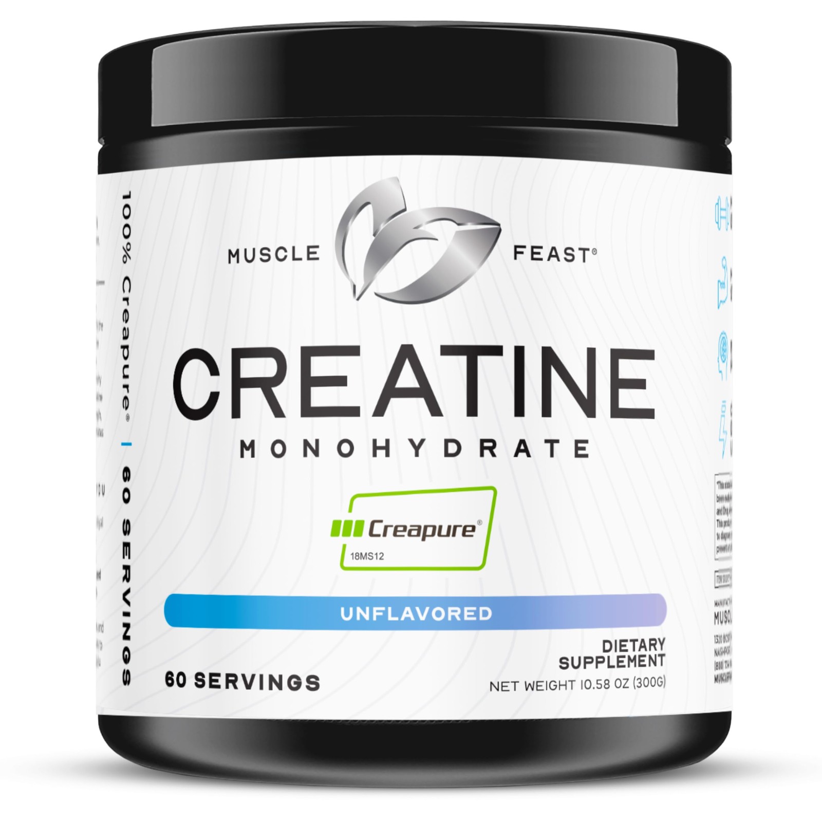 Muscle Feast Creapure Creatine Monohydrate Powder, Vegan Keto Friendly