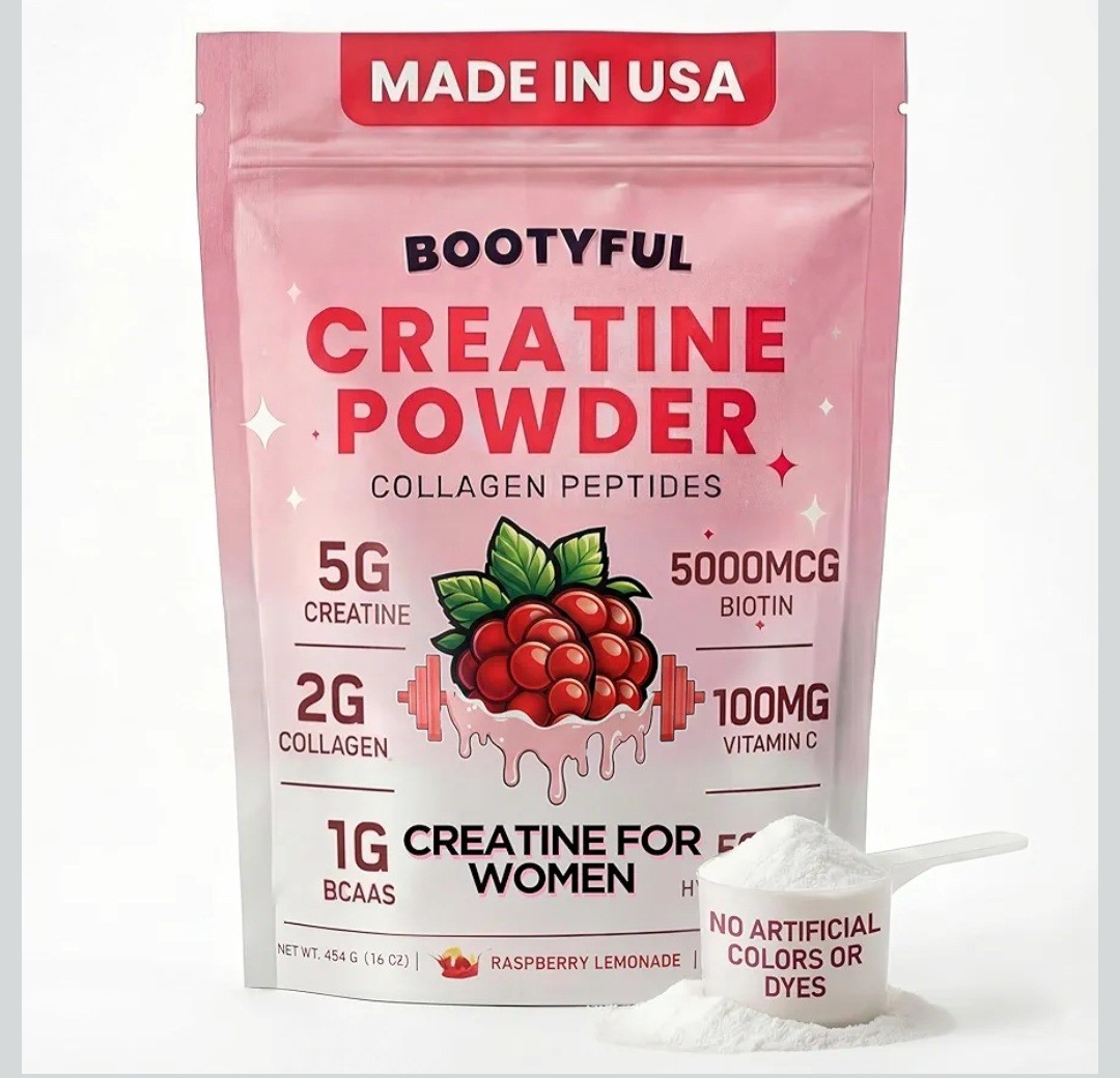 Bootyful Creatine for Women | Booty Builder | Raspberry Lemonade | 30 Servings