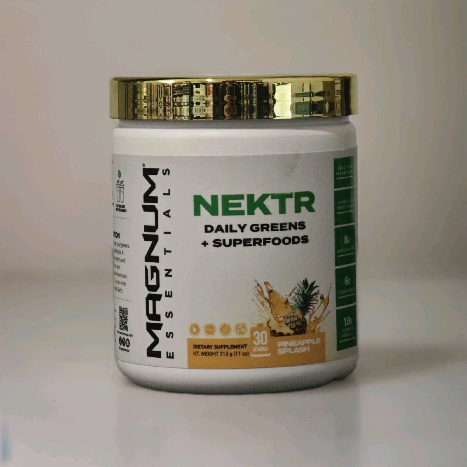 Magnum Nutraceuticals NEKTR Daily Greens + Superfoods Pineapple Splash, 30 Serv