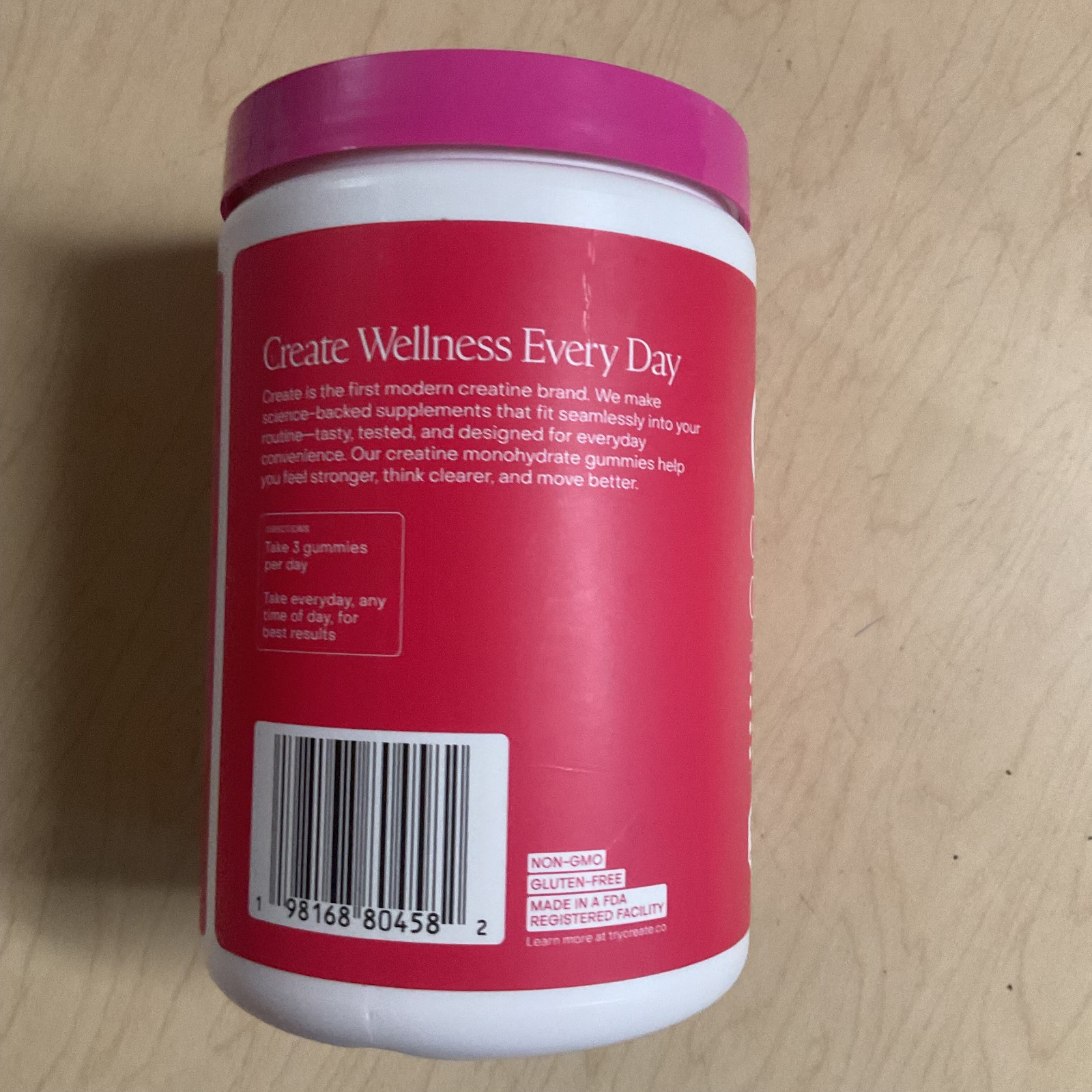 Create Creatine Monohydrate Gummies for Men And Women 90 Count Watermelon 9/2027