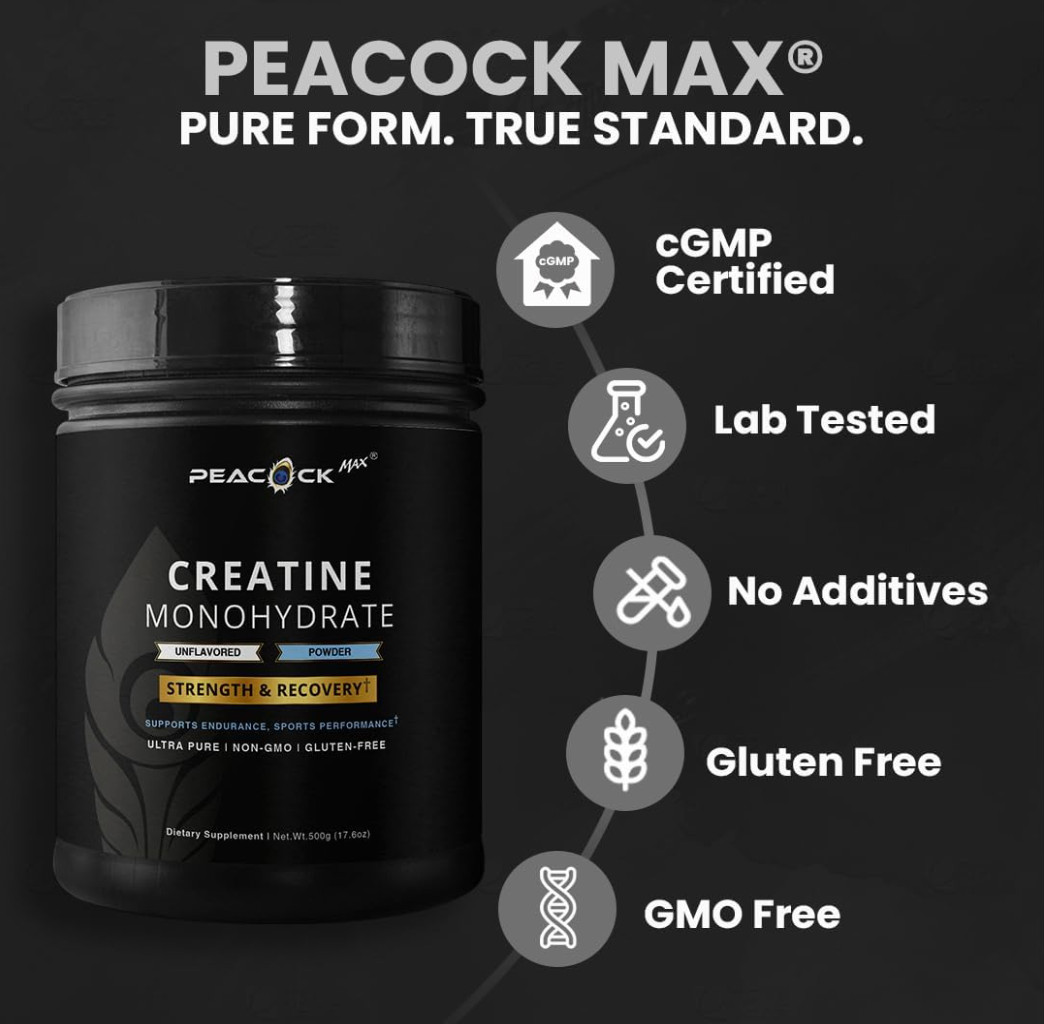 Creatine Monohydrate Powder – 500g (5g per Serving), Creatine Powder Unflavored