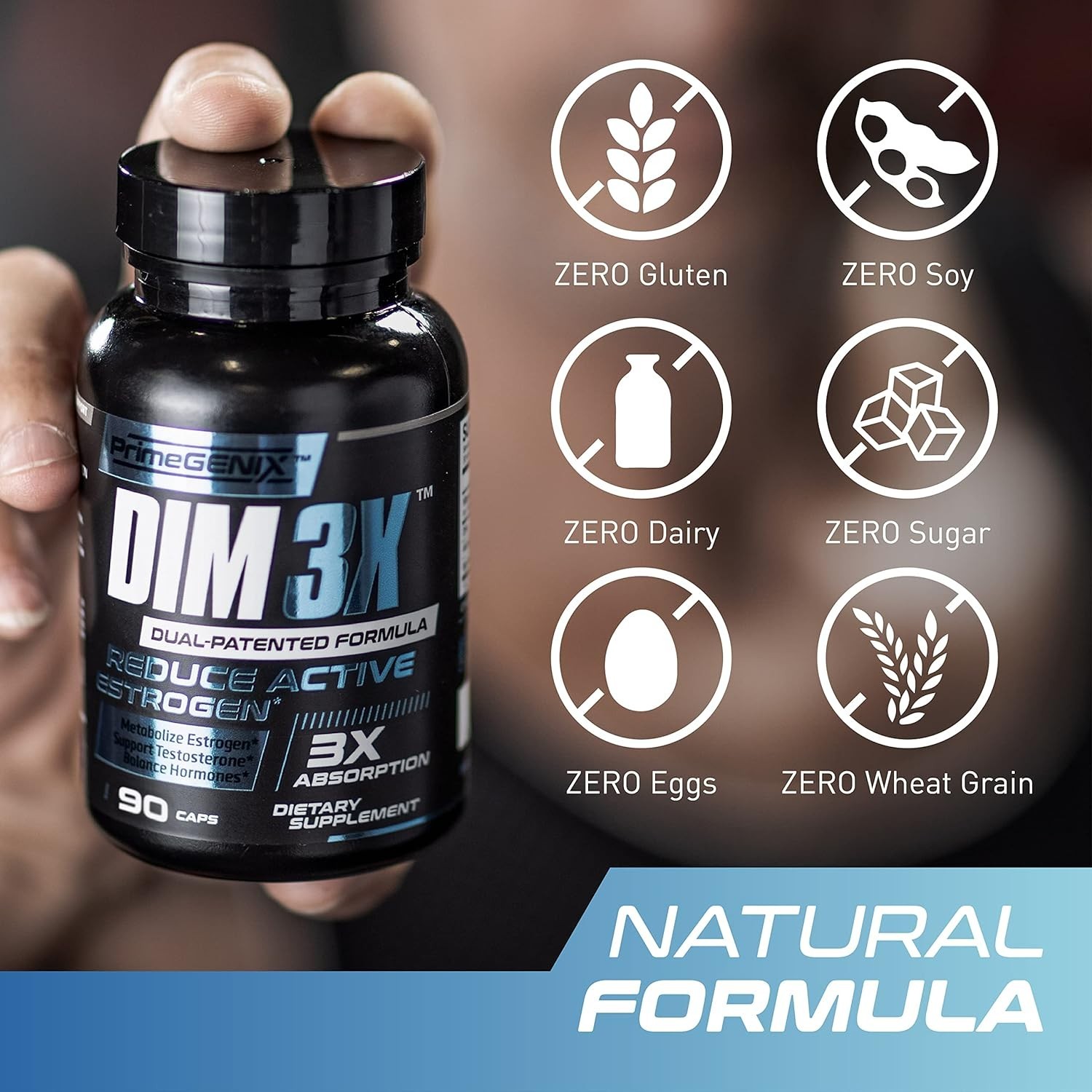 PrimeGENIX DIM3X Diindolylmethane (DIM), Helps Control Estrogen, Fitness Booster