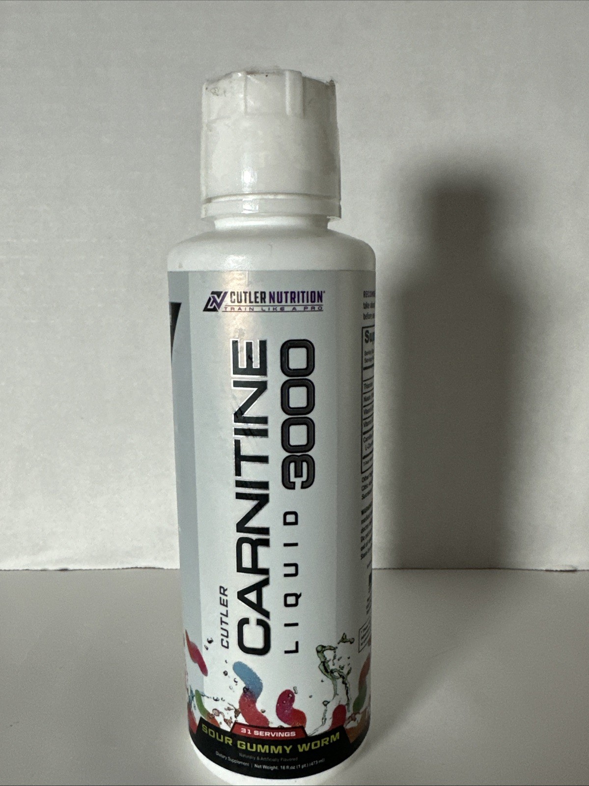 Cutler Nutrition Carnitine 3000 Liquid Sour Gummy Worm 31 Serving 08/2028