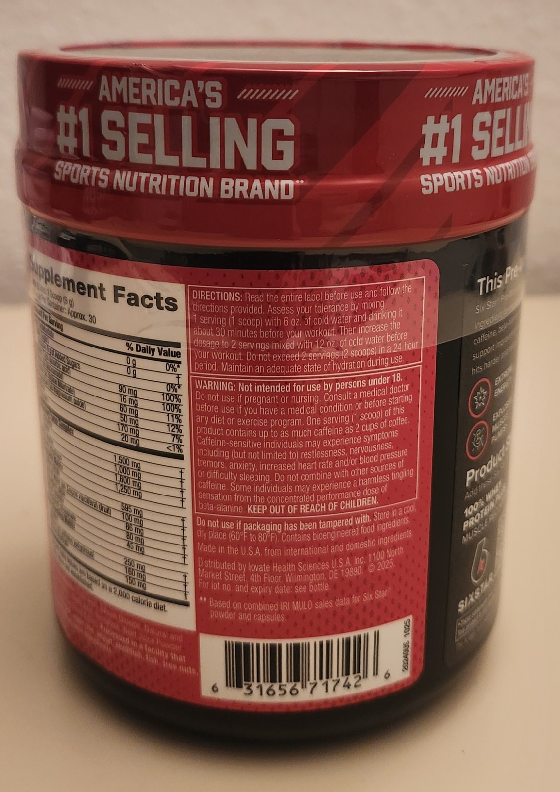 Six Star Pre Workout Explosion 2.0 Fruit Punch Energy 30 Servings Exp. 12/08/27