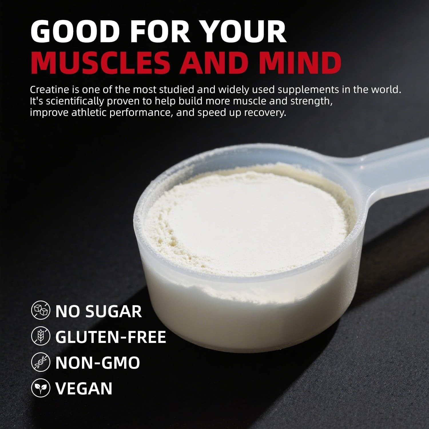 30-Day Supply of Pure Creatine Monohydrate – 300g Micronized, Easy to Dissolve